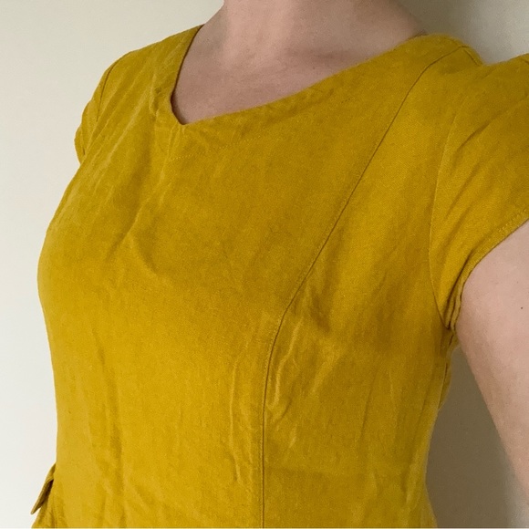 Baltic Linen | Handmade Yellow Relaxed Fit Summer Linen Sundress | Size EU 42 - Picture 3 of 8